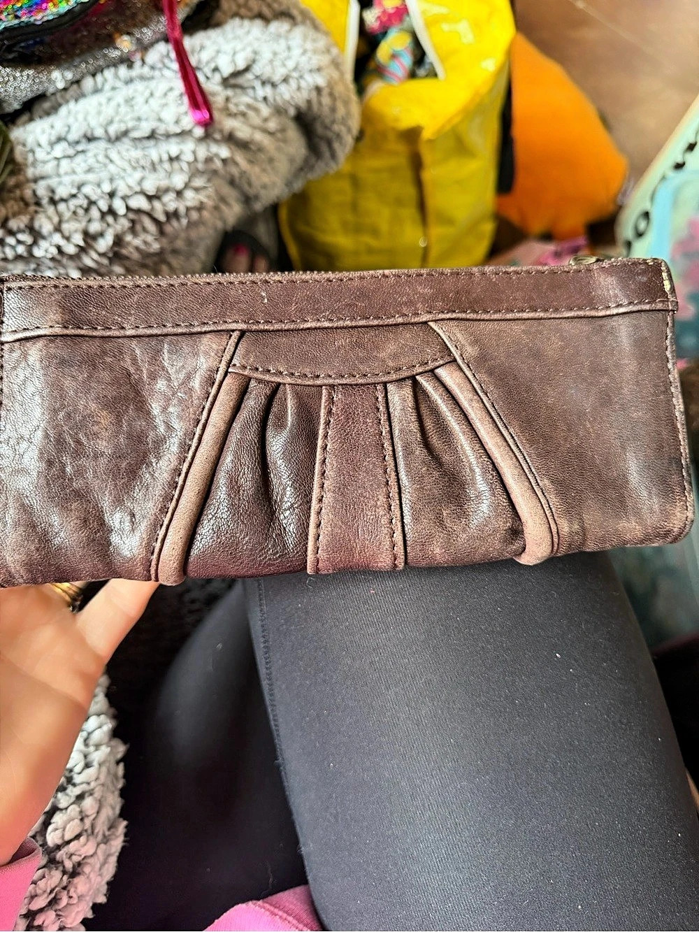 Brown Wristlet Clutch